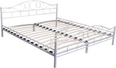 Hoppline Κρεβάτι Διπλό Μεταλλικό Λευκό με Τάβλες για Στρώμα 140x200cm HOP1000898-2