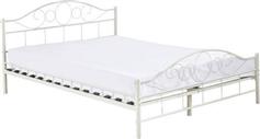 Hoppline Κρεβάτι Υπέρδιπλο Μεταλλικό Λευκό με Τάβλες για Στρώμα 160x200cm HOP1000897-2