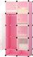 Hoppline Πλαστική Παπουτσοθήκη με 8 Ράφια Ροζ 70x35x150cm HOP1000976-4