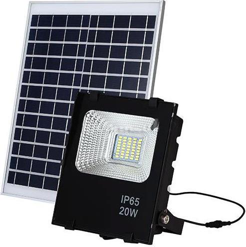 Hoppline Στεγανός Ηλιακός Προβολέας LED 20W με Τηλεχειριστήριο IP65 HOP1001033-2
