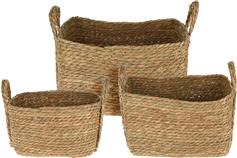 H&S Collection Σετ Διακοσμητικά Καλάθια Ψάθινα 3τμχ KR2002920