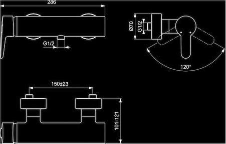 Ideal Standard Connect Αναμεικτική Μπαταρία Μπανιέρας Ασημί B9924AA