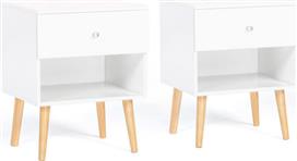 Idomya Κομοδίνο Emmie Ξύλινο Λευκό 40x34x50cm 30088554