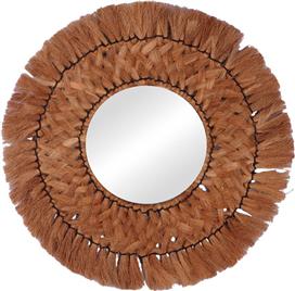 Inart Ailan Καθρέπτης Ψάθα Φυσικό Φ42x6cm 337-000014