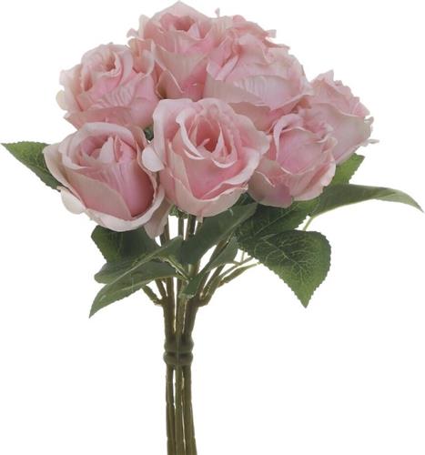 Inart Μπουκέτο από Τεχνητά Φυτά Τριαντάφυλλο Ροζ 30cm 3-85-505-0137