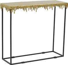 Inart Bulco Κονσόλα Μεταλλική Χρυσό-Μαύρο Μ80.5xΠ28xΥ72cm 287-000018