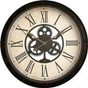 Inart Candal Ρολόι Τοίχου Μαύρη Αντικέ Απόχρωση Φ45.7x5.2cm 349-000017