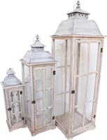 Inart Columi Σετ Φαναράκια Μεταλλικά 33x33x110.5cm 3τμχ 346-000003