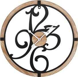 Inart Confu Ρολόι Τοίχου Μεταλλικό Μαύρο 50cm 351-000002