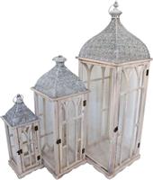 Inart Danny Σετ Φαναράκια Μεταλλικά 31.5x31.5x97cm 3τμχ 346-000004