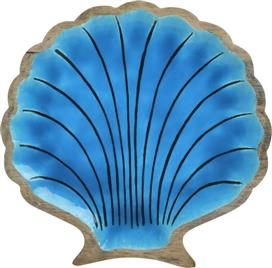 Inart Διακοσμητική Πιατέλα Ξύλινη Μπλε 30x30x2cm 3-70-840-0014