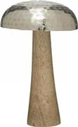 Inart Διακοσμητικό Μανιτάρι από Ξύλο Natural-Ασημί 14x14x21cm 3-70-930-0024