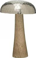 Inart Διακοσμητικό Μανιτάρι από Ξύλο Natural-Ασημί 14x14x21cm 3-70-930-0024