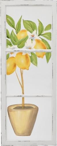 Inart Διακοσμητικό Τοίχου από Ξύλο Παράθυρο με Λεμόνια Λευκό-Κίτρινο 39x3x99cm 3-70-242-0023