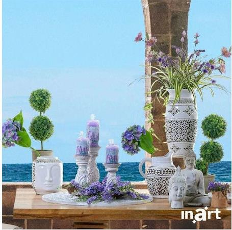 Inart Διακοσμητικός Βούδας από Τσιμέντο Αντικέ Γκρι 10x10x22cm 3-70-456-0188