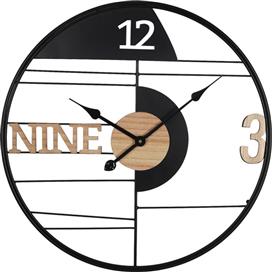 Inart Divoso Ρολόι Τοίχου Μεταλλικό Μαύρο 60cm 351-000005