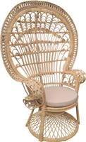 Inart Dorothy Πολυθρόνα Εξωτερικού Χώρου Rattan Μπεζ-Φυσικό με Μαξιλάρι 115x57x150cm 314-000002