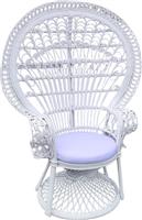 Inart Dorothy Πολυθρόνα Εξωτερικού Χώρου Rattan Λευκό με Μαξιλάρι 115x57x150cm 314-000001