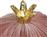 Inart Επιτραπέζιο Γούρι Ρόδι από Ύφασμα Ροζ/Χρυσό 12x12cm 3-70-151-0437