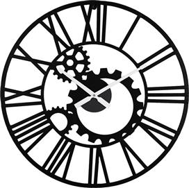 Inart Grana Ρολόι Τοίχου Μεταλλικό Μαύρο 60cm 351-000012