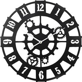 Inart Idanst Ρολόι Τοίχου Μεταλλικό Μαύρο 47cm 351-000001