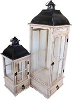 Inart Jaxon Σετ Φαναράκια Μεταλλικά Λευκά 2τμχ 346-000014