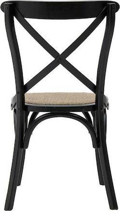 Inart Καρέκλα Καφενείου Ξύλινη Μαύρη 45x42x91cm 3-50-597-0060