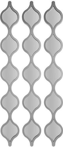 Inart Καθρέπτης Τοίχου με Ασημί Πλαστικό Πλαίσιο 90x12cm 3τμχ 3-95-413-0004