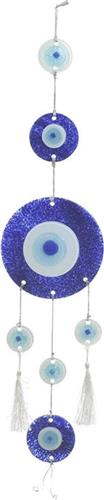 Inart Κρεμαστό Διακοσμητικό από Γυαλί Μάτι Μπλε 82cm 3-70-344-0046
