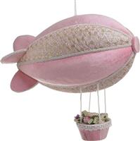 Inart Κρεμαστό Διακοσμητικό από Ύφασμα Αερόστατο Ροζ 40x20x35cm
