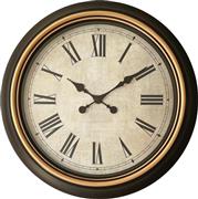 Inart Plasma Ρολόι Τοίχου Μαύρη Αντικέ Χρυσή Απόχρωση Φ63.5x5.6cm 349-000012