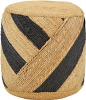 Inart Relous Πουφ Φυσικό-Μαύρο 37x37x39cm 302-000026