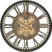 Inart Ρολόι Τοίχου Πλαστικό Μαύρο-Μπεζ 50cm