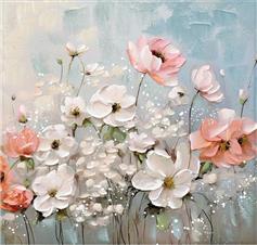 Inart Rozy II Πίνακας σε Καμβά 80x80cm 296-000044