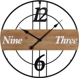 Inart Tabla Ρολόι Τοίχου Μεταλλικό Μαύρο 60cm 351-000013