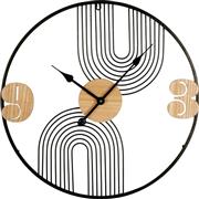 Inart Tanel Ρολόι Τοίχου Μεταλλικό Μαύρο 60cm 351-000004