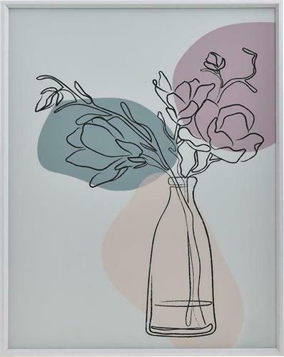 Inart Βάζο Με Λουλούδια Κάδρο Ξύλινο 40x50cm 3-90-763-0086