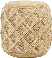 Inart Yton Πουφ Μπεζ 40x40x40cm 302-000024