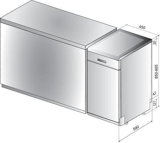Indesit DSFO 3T224 C Ελεύθερο Πλυντήριο Πιάτων για 10 Σερβίτσια Π45cm Λευκό
