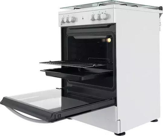 Indesit I6G3PMW Κουζίνα 73lt με Εστίες Υγραερίου Π60cm Λευκή