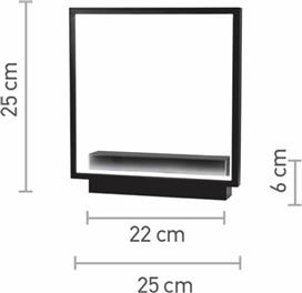 InLight 43034 Μοντέρνο Φωτιστικό Τοίχου με Ενσωματωμένο LED Μαύρο 25cm