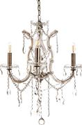 InLight 5244-3-Οξυντέ Πολυέλαιος 3xE14 52cm με Κεράκια Διάφανος