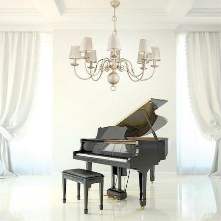 InLight 5311-8 Πολυέλαιος 8xE14 83cm με Καπέλα Λευκός