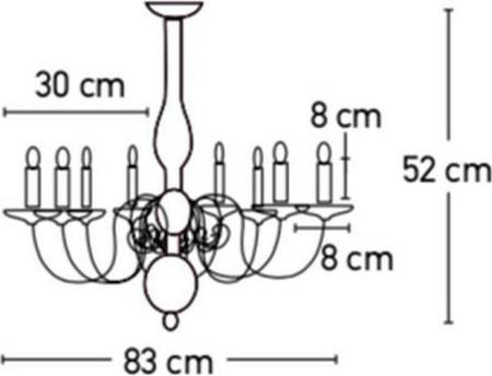 InLight 5311-8 Πολυέλαιος 8xE14 83cm με Καπέλα Λευκός