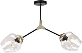 InLight 6129-2-GL Μοντέρνα Μεταλλική Πλαφονιέρα Οροφής με Ντουί E27 Χρυσή με Διάφανο Γυαλί