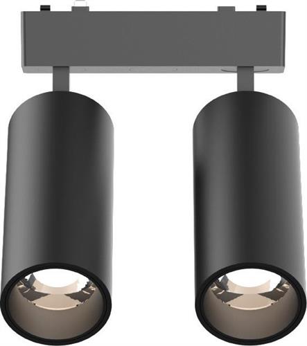 InLight Διπλό Σποτ με Ενσωματωμένο LED σε Μαύρο Χρώμα T05205-BL