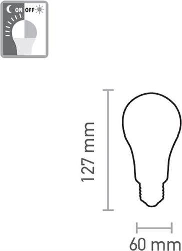 InLight Λάμπα LED E27 A60 9W Day Night Sensor Θερμό Λευκό 7.27.09.43.1
