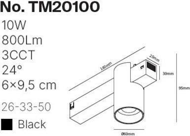 InLight LED Σποτ σε Μαύρο Χρώμα TM20100
