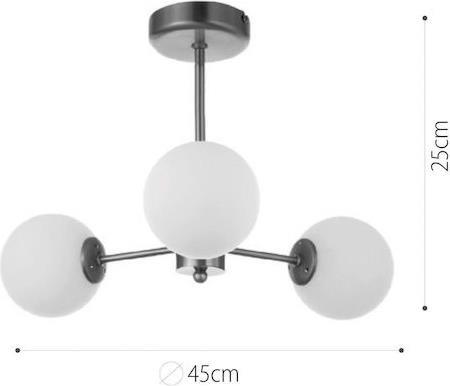 InLight Μοντέρνα Μεταλλική Πλαφονιέρα Οροφής με Ντουί G9 σε Χρυσό χρώμα 45cm 5015-3