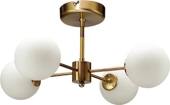 InLight Μοντέρνα Μεταλλική Πλαφονιέρα Οροφής με Ντουί G9 σε Χρυσό χρώμα 45cm 5015-4
